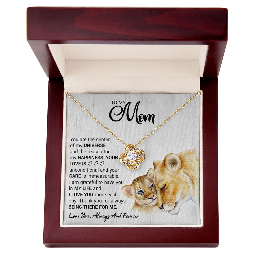 Mom Lioness Universe Love Knot Necklace