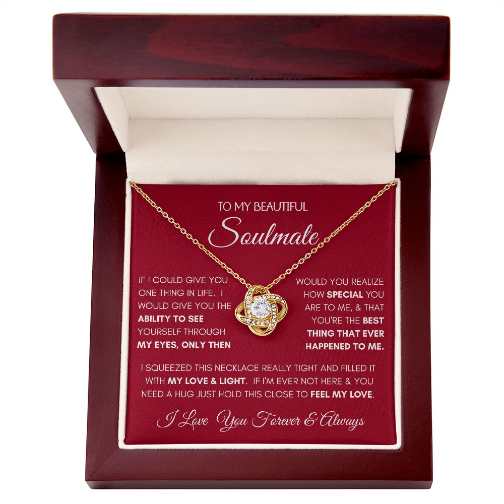 Beautiful Soulmate Special Red Love Knot Necklace