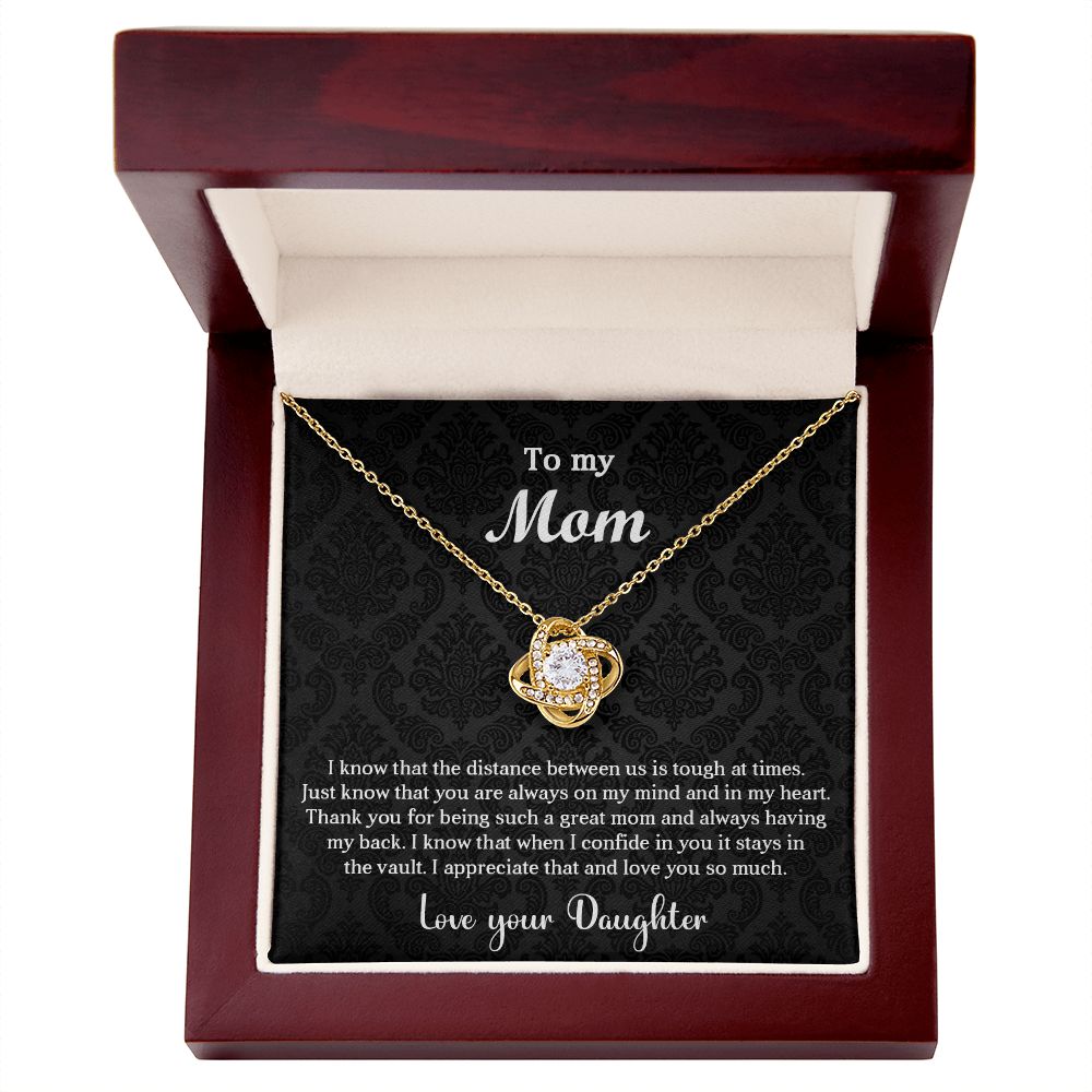 Mom Daughter Distance Love Knot Necklace