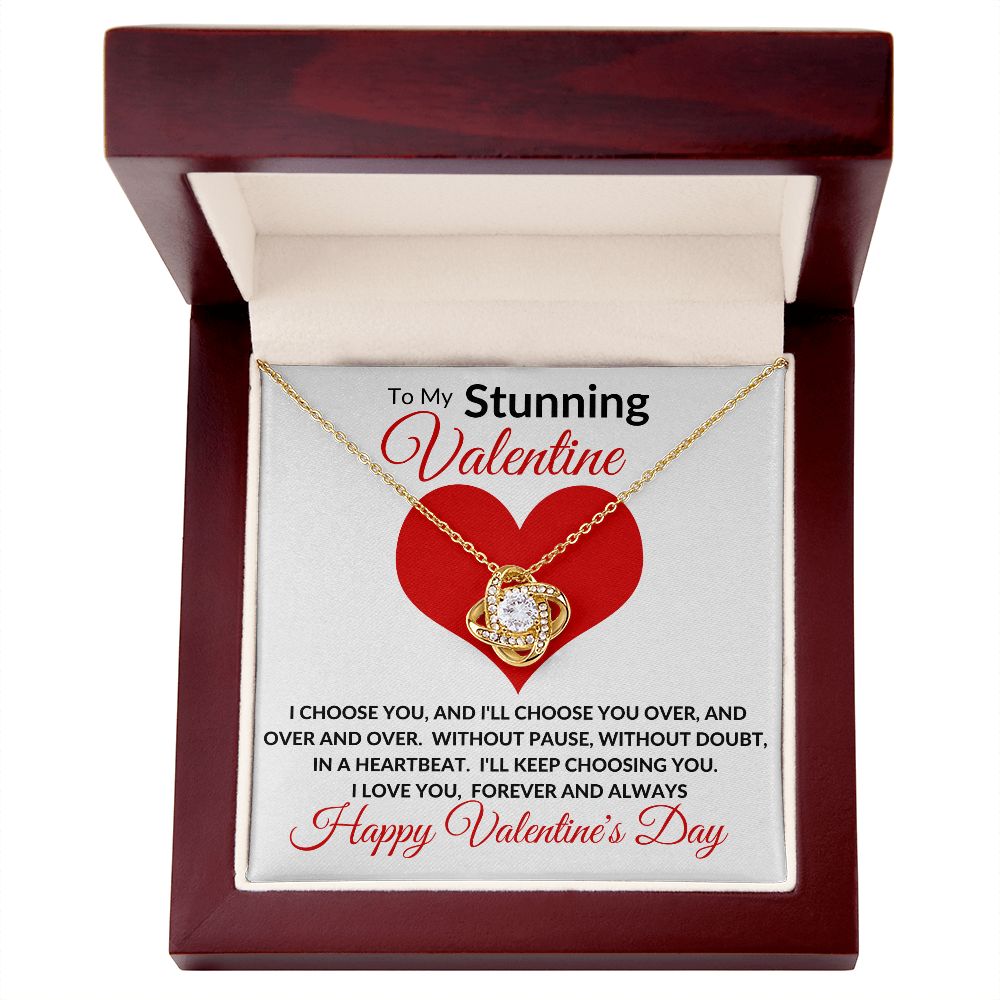 Stunning Valentine Love Knot Necklace