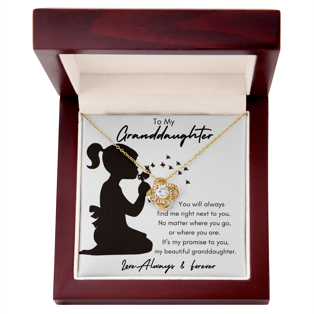My Granddaughter Silhouette / Love Knot Necklace
