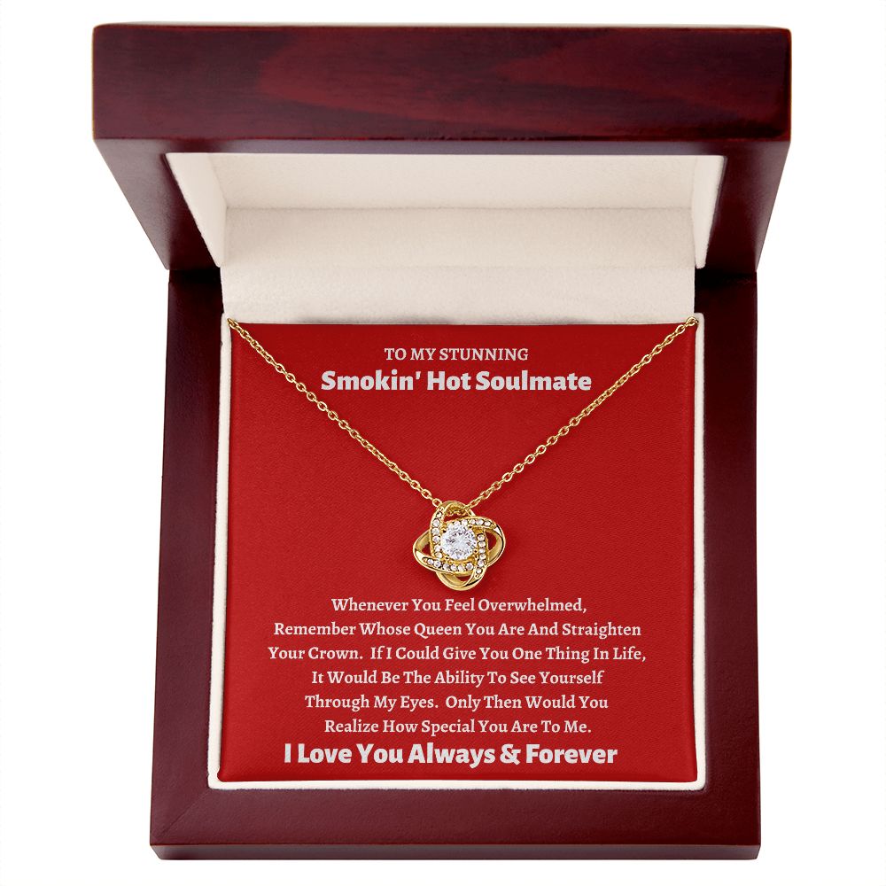 Stunning Smokin' Hot Soulmate Love Knot Necklace Red
