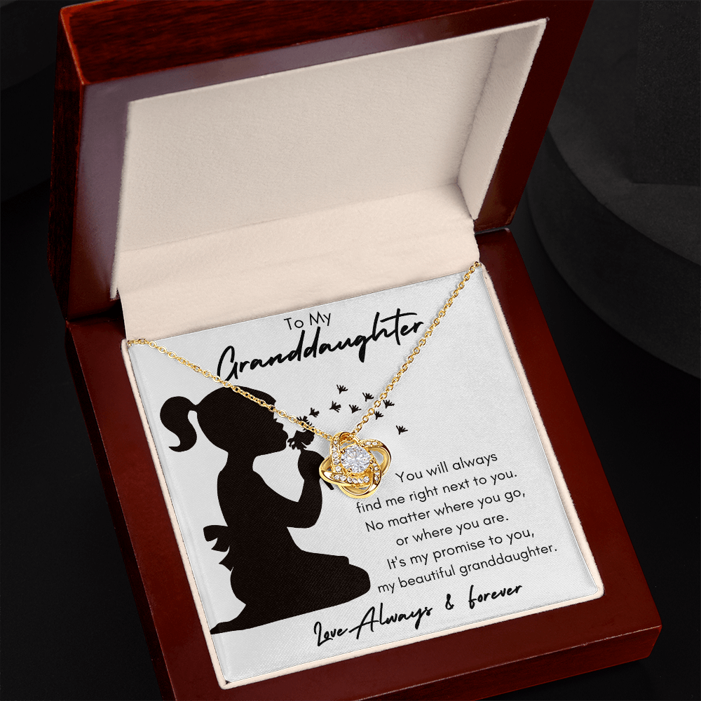 My Granddaughter Silhouette / Love Knot Necklace
