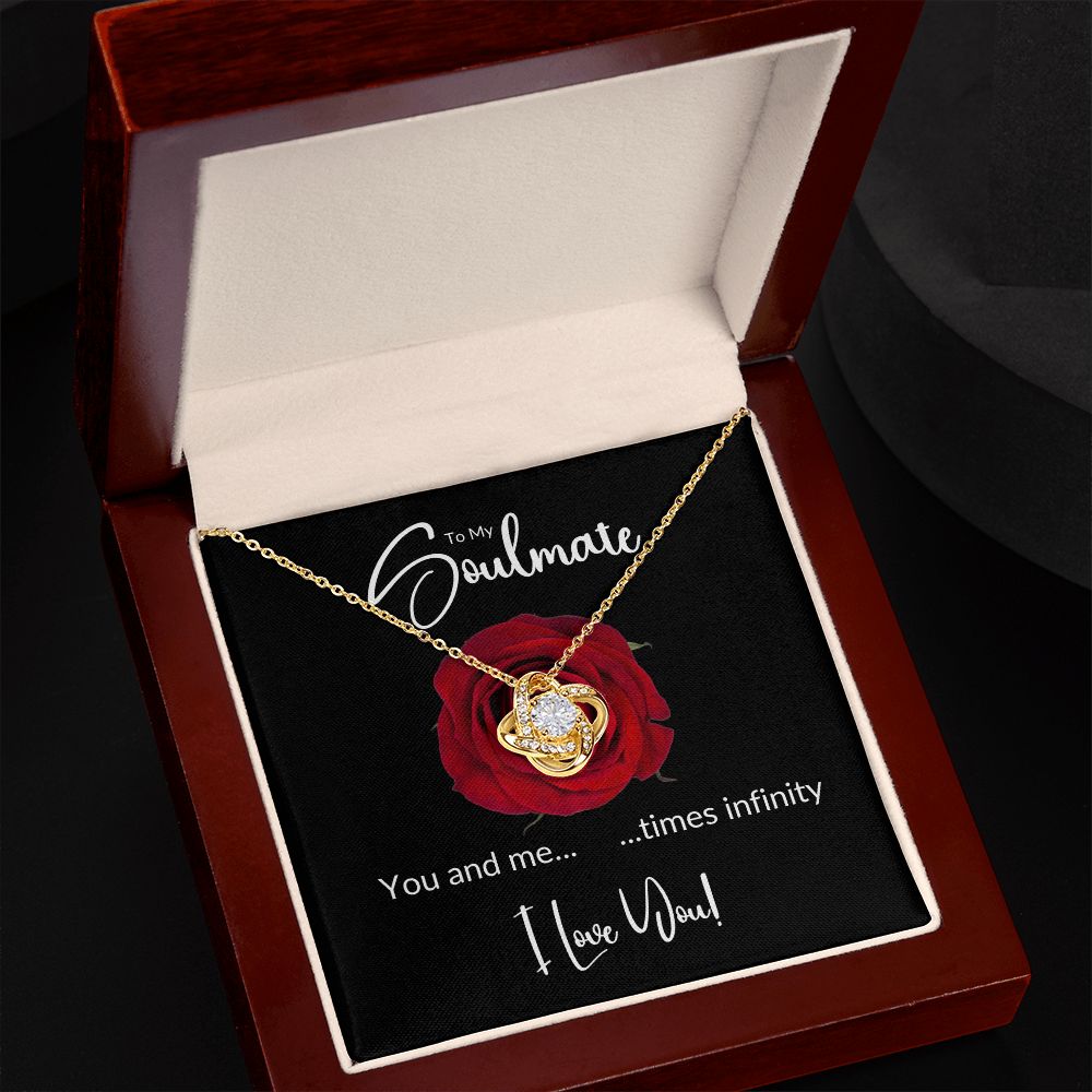Soulmate Red Rose Infinity Love Knot Necklace