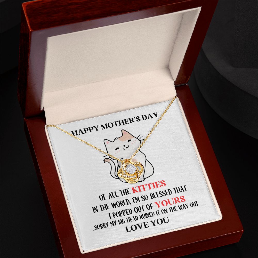 Mother's Day Your Kitty Love Knot Necklace