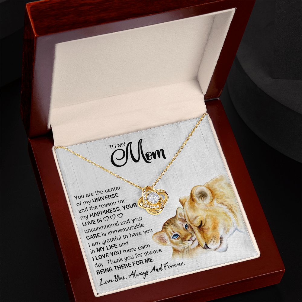 Mom Lioness Universe Love Knot Necklace