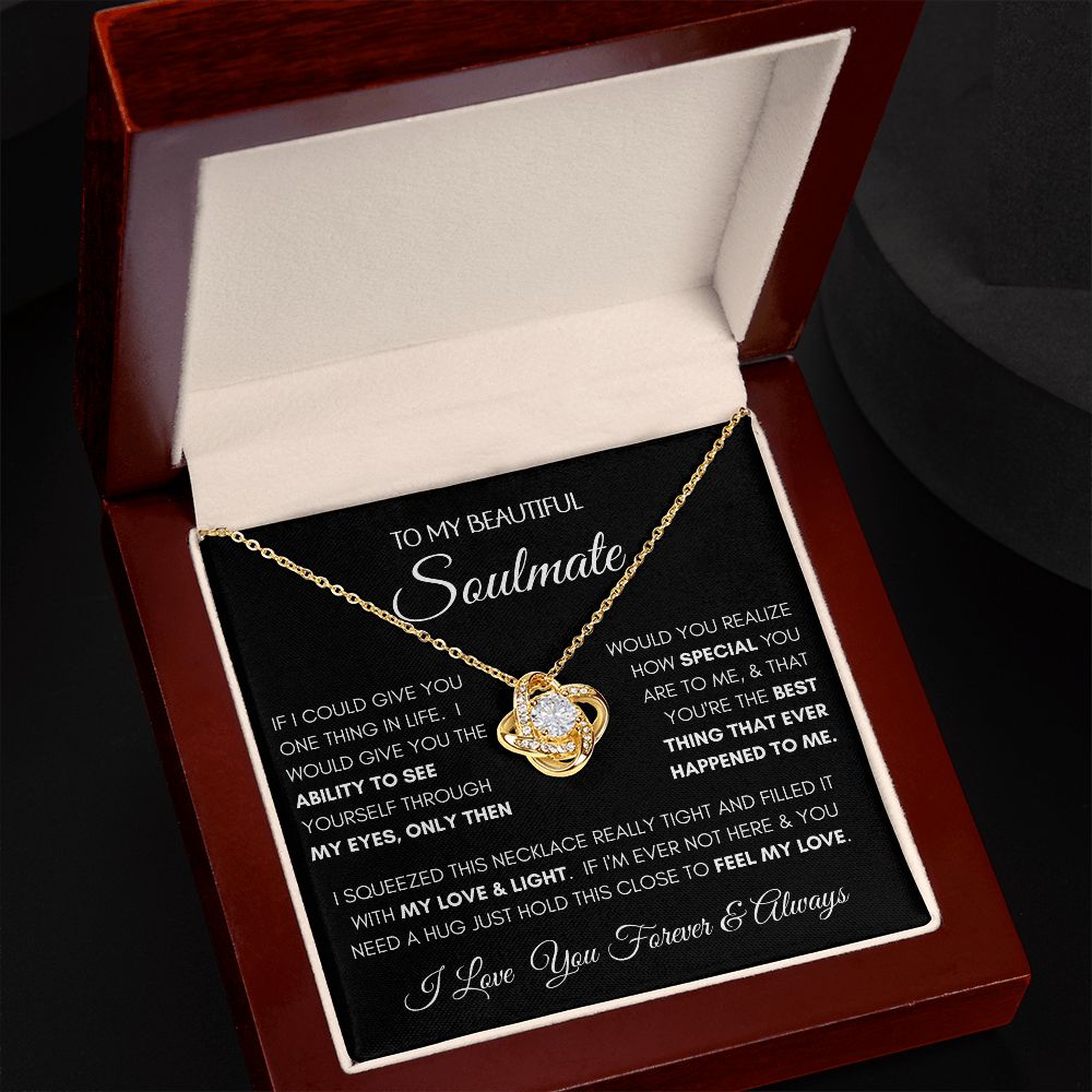 Beautiful Soulmate Special BLK Love Knot Necklace