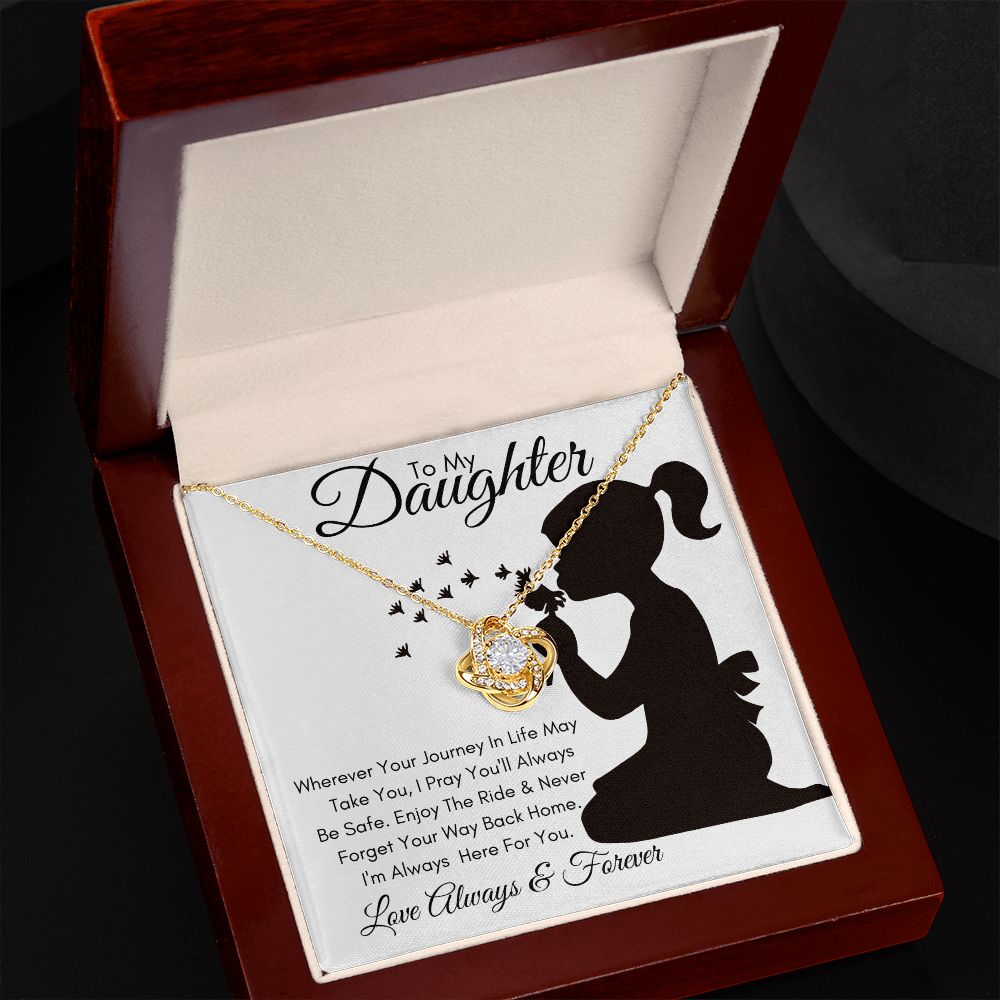 Daughter Silhouette Journey / Love Knot Necklace