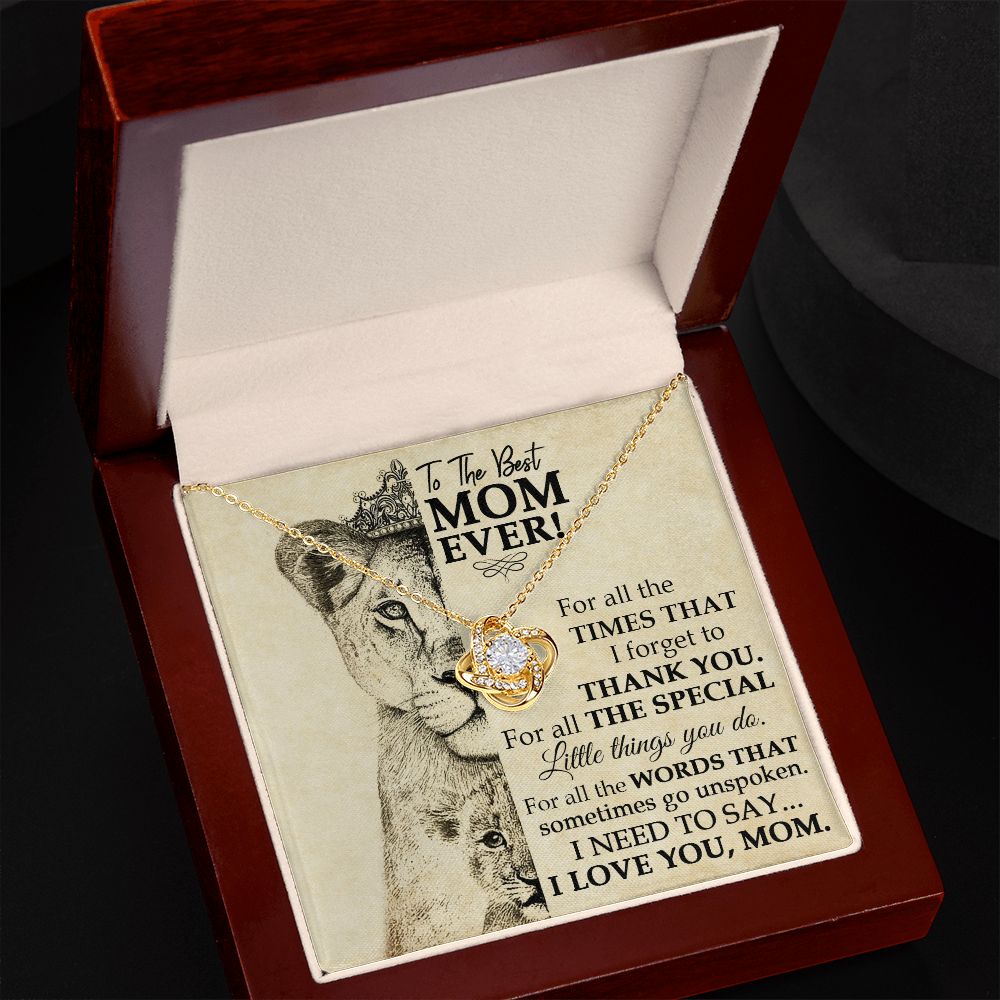 Best Mom Lioness Love Knot Necklace
