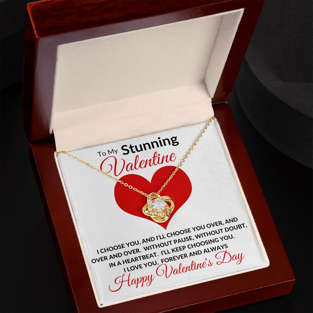Stunning Valentine Love Knot Necklace