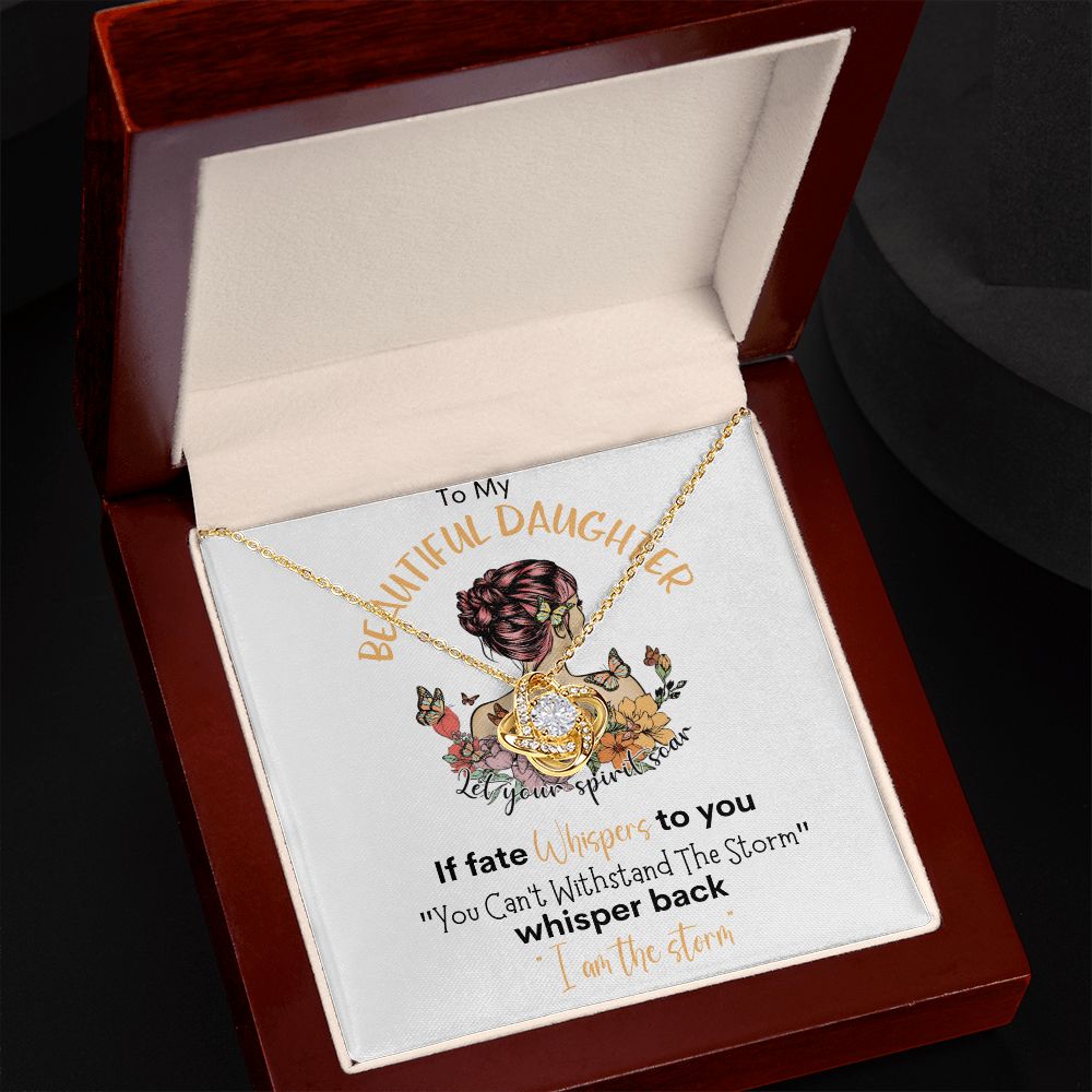 Beautiful Daughter Storm Love Knot Necklace