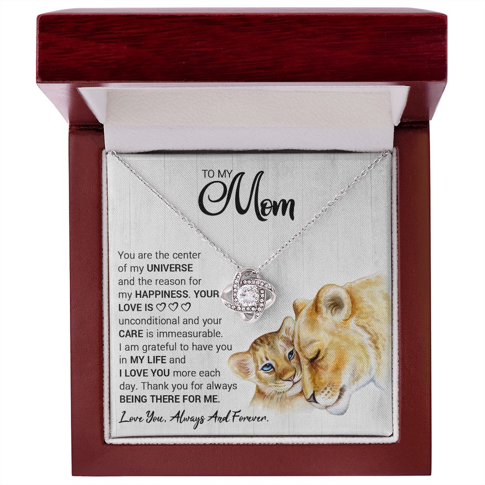 Mom Lioness Universe Love Knot Necklace