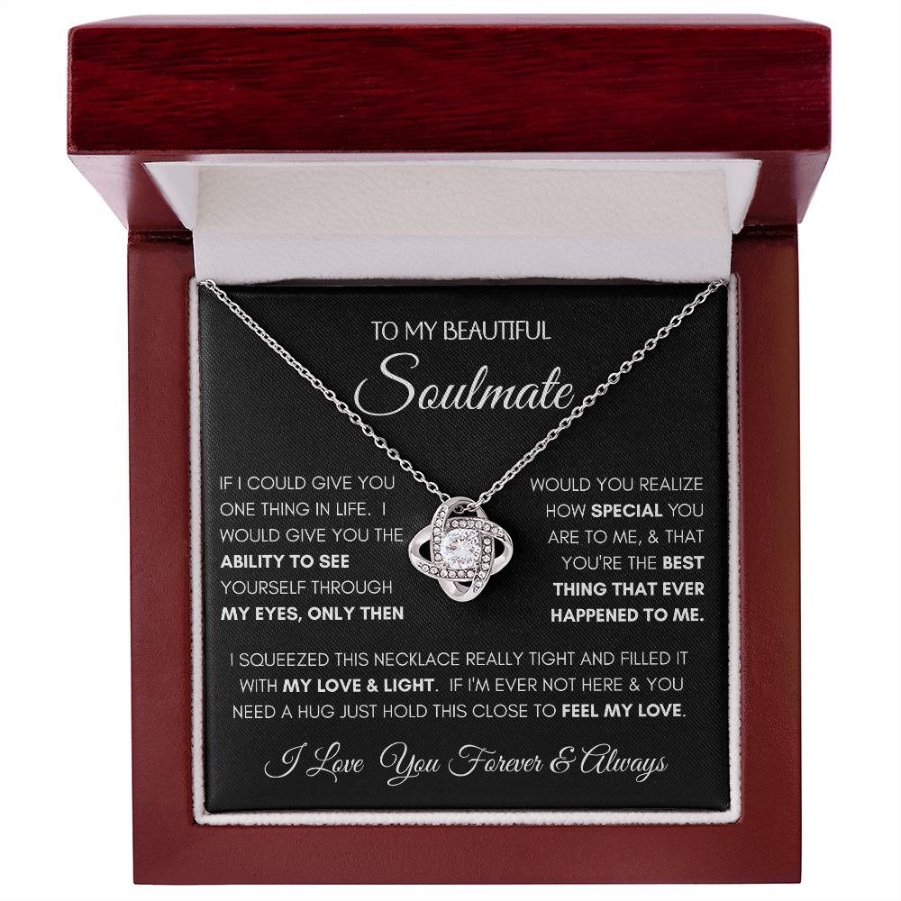 Beautiful Soulmate Special BLK Love Knot Necklace