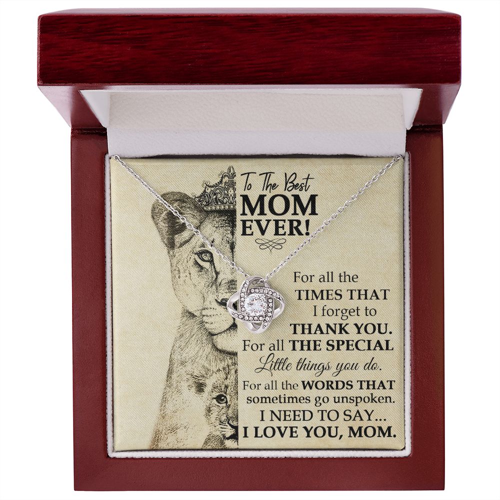 Best Mom Lioness Love Knot Necklace