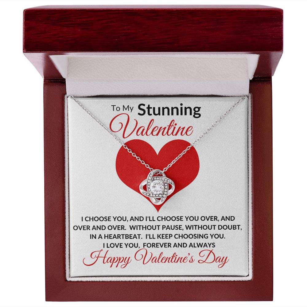 Stunning Valentine Love Knot Necklace