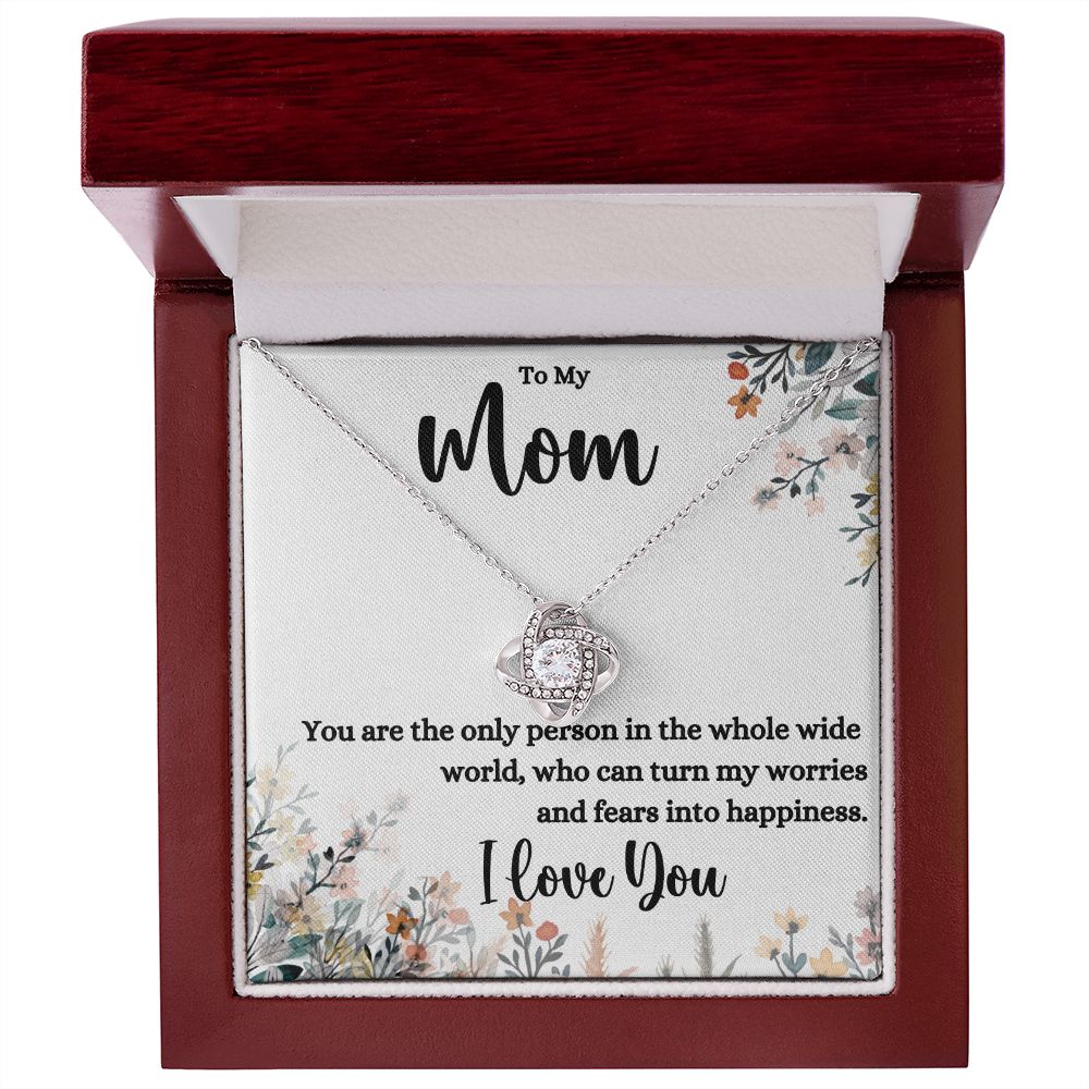Mom The Only Person Love Knot Necklace