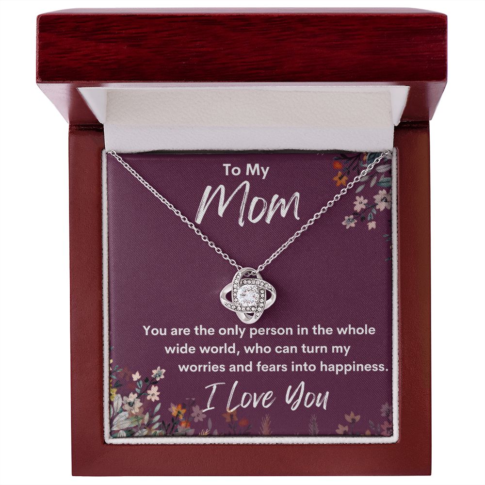 Mom The Only Person Wine Love Knot Necklace