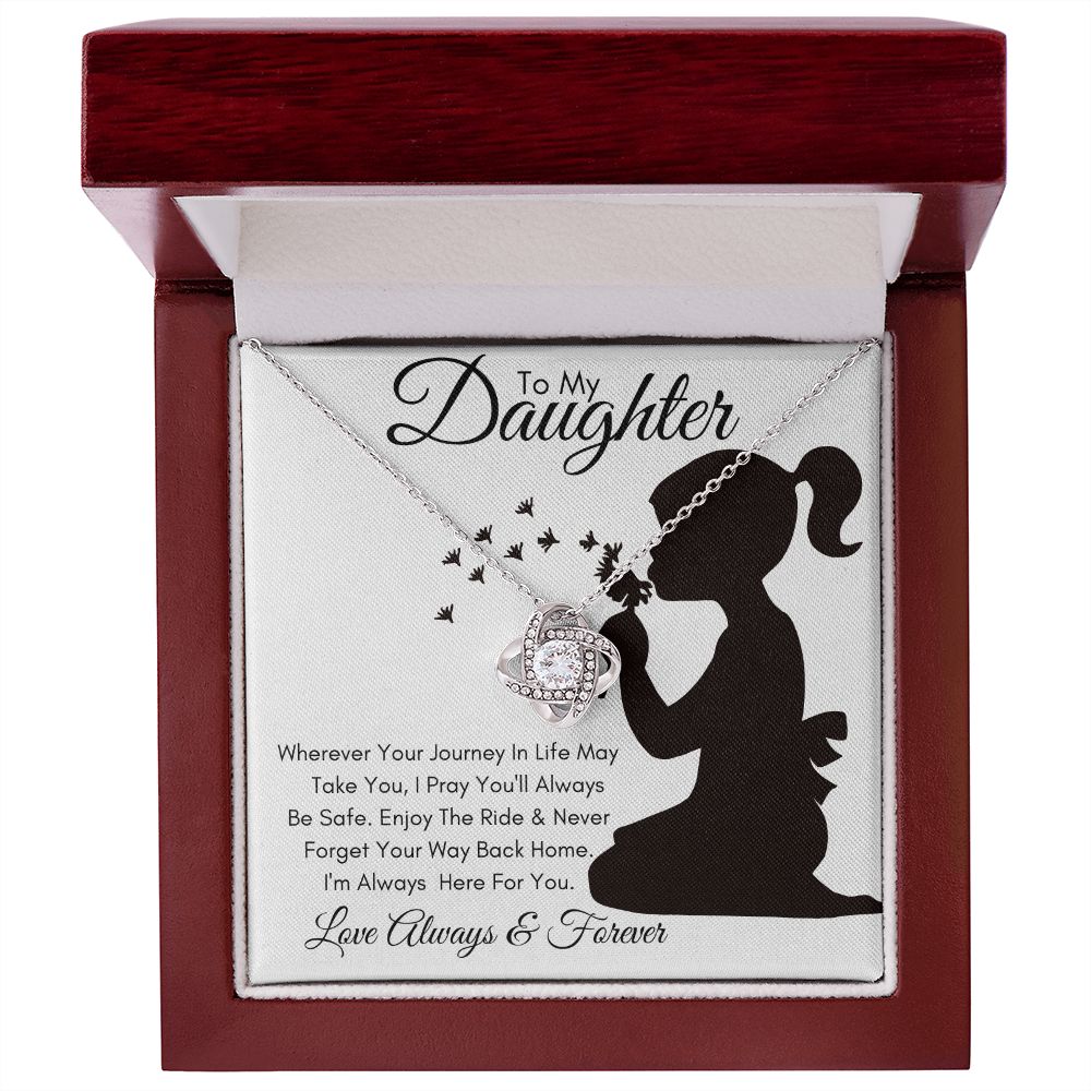 Daughter Silhouette Journey / Love Knot Necklace