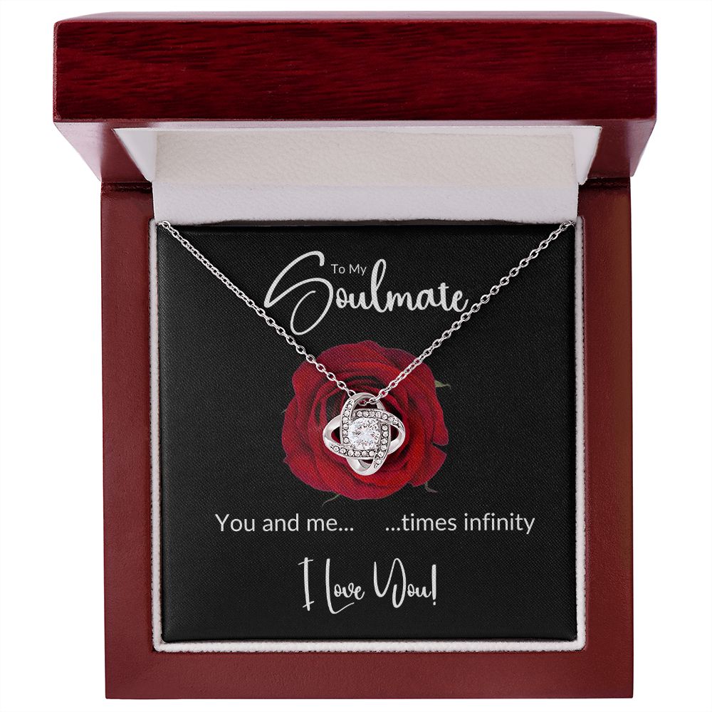 Soulmate Red Rose Infinity Love Knot Necklace