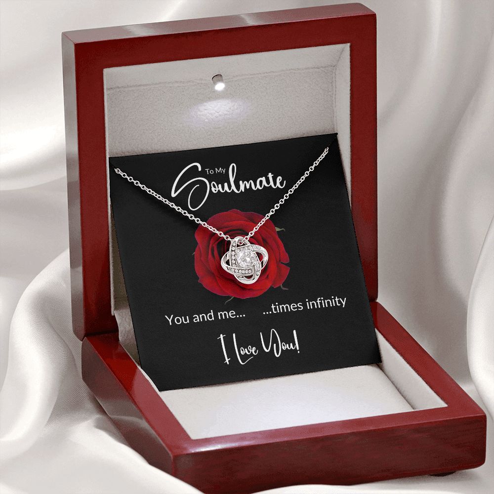 Soulmate Red Rose Infinity Love Knot Necklace