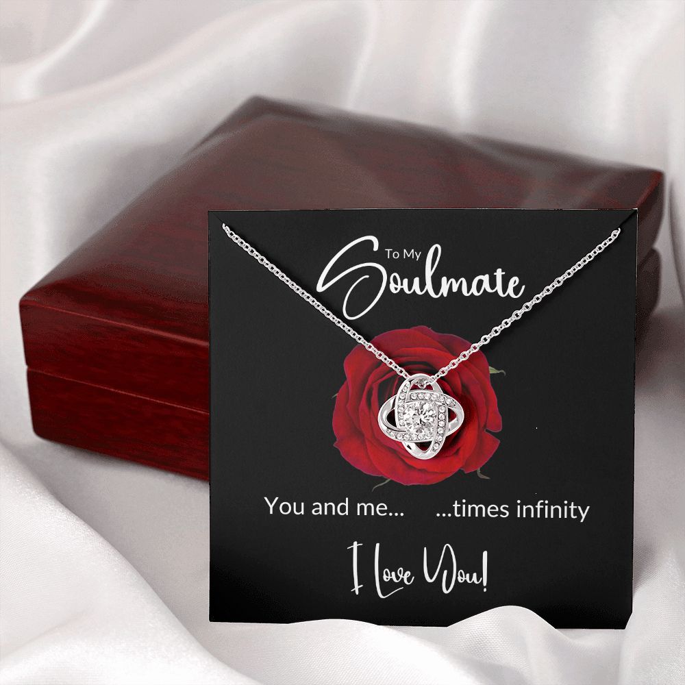 Soulmate Red Rose Infinity Love Knot Necklace