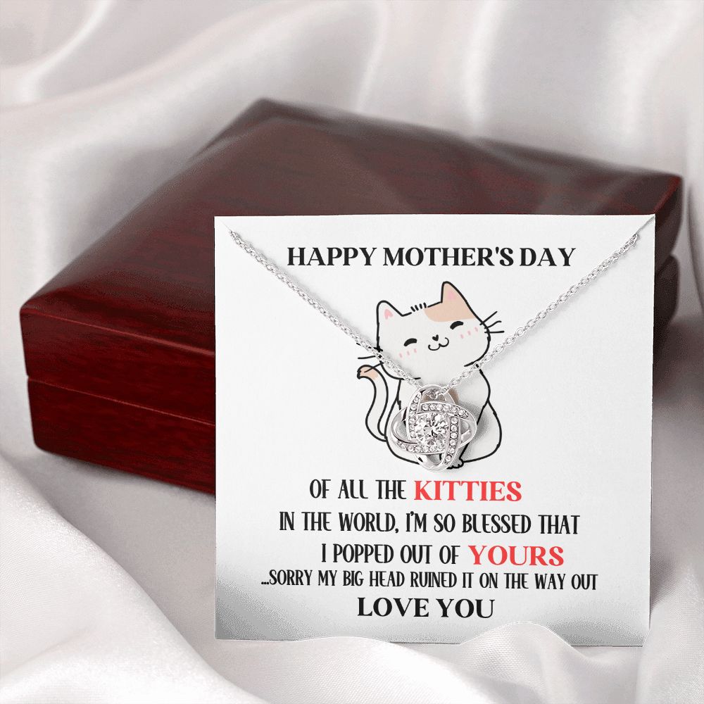 Mother's Day Your Kitty Love Knot Necklace