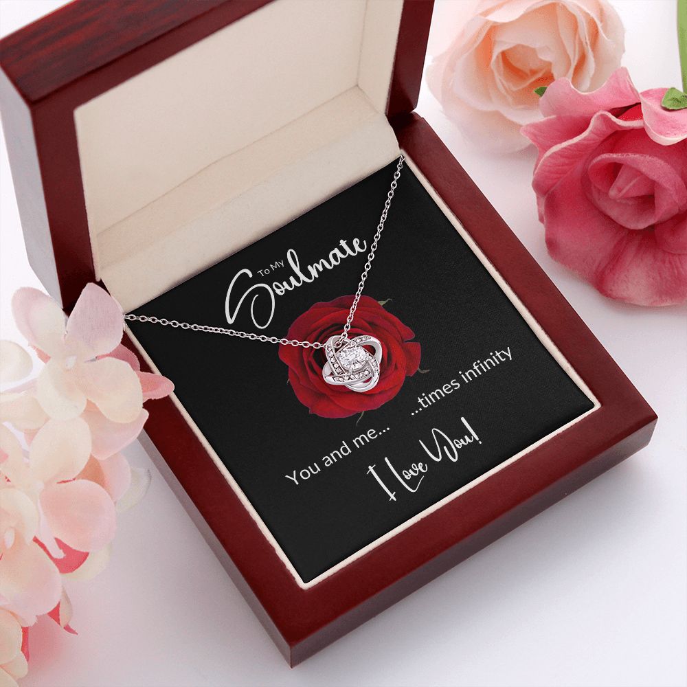 Soulmate Red Rose Infinity Love Knot Necklace