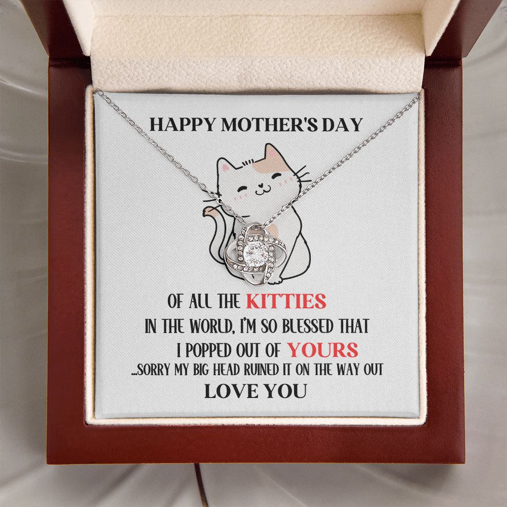 Mother's Day Your Kitty Love Knot Necklace