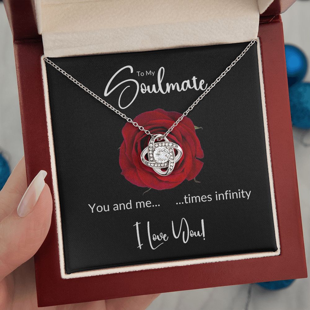 Soulmate Red Rose Infinity Love Knot Necklace