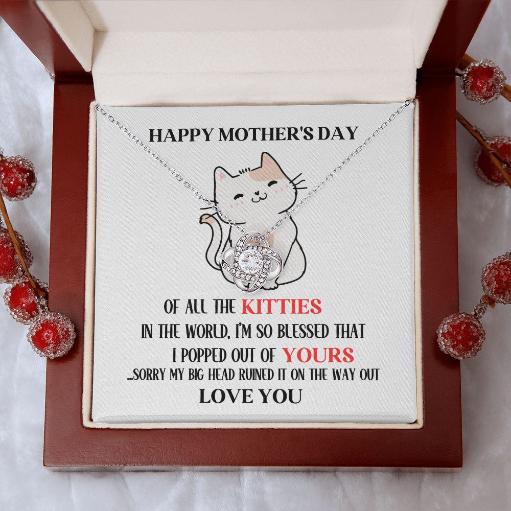 Mother's Day Your Kitty Love Knot Necklace