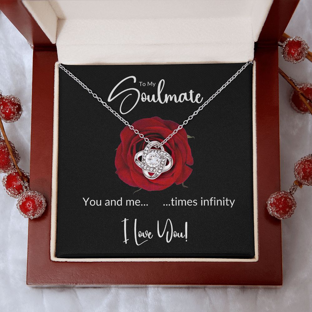 Soulmate Red Rose Infinity Love Knot Necklace