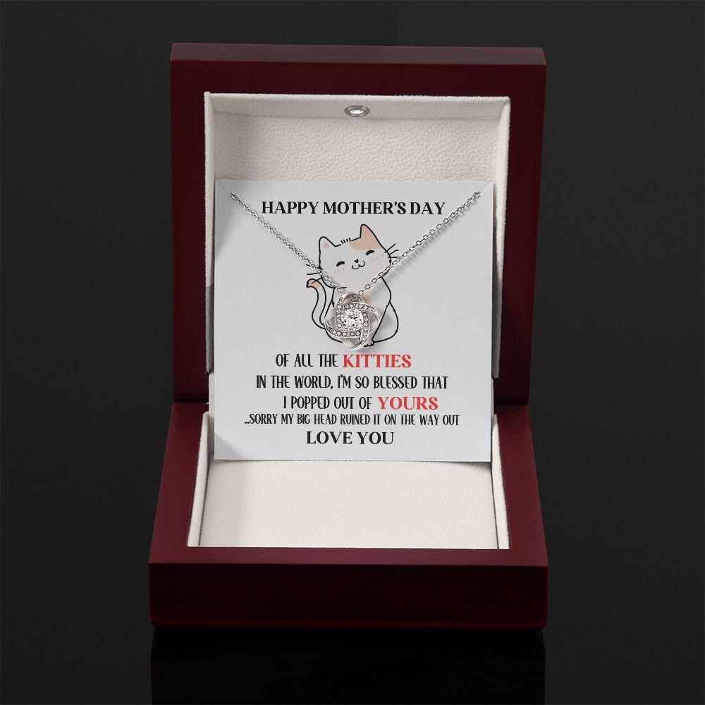Mother's Day Your Kitty Love Knot Necklace