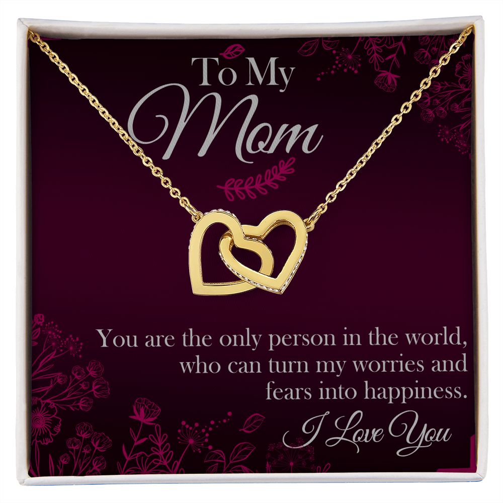 Mom You're The Only One Interlocking Hearts Necklace