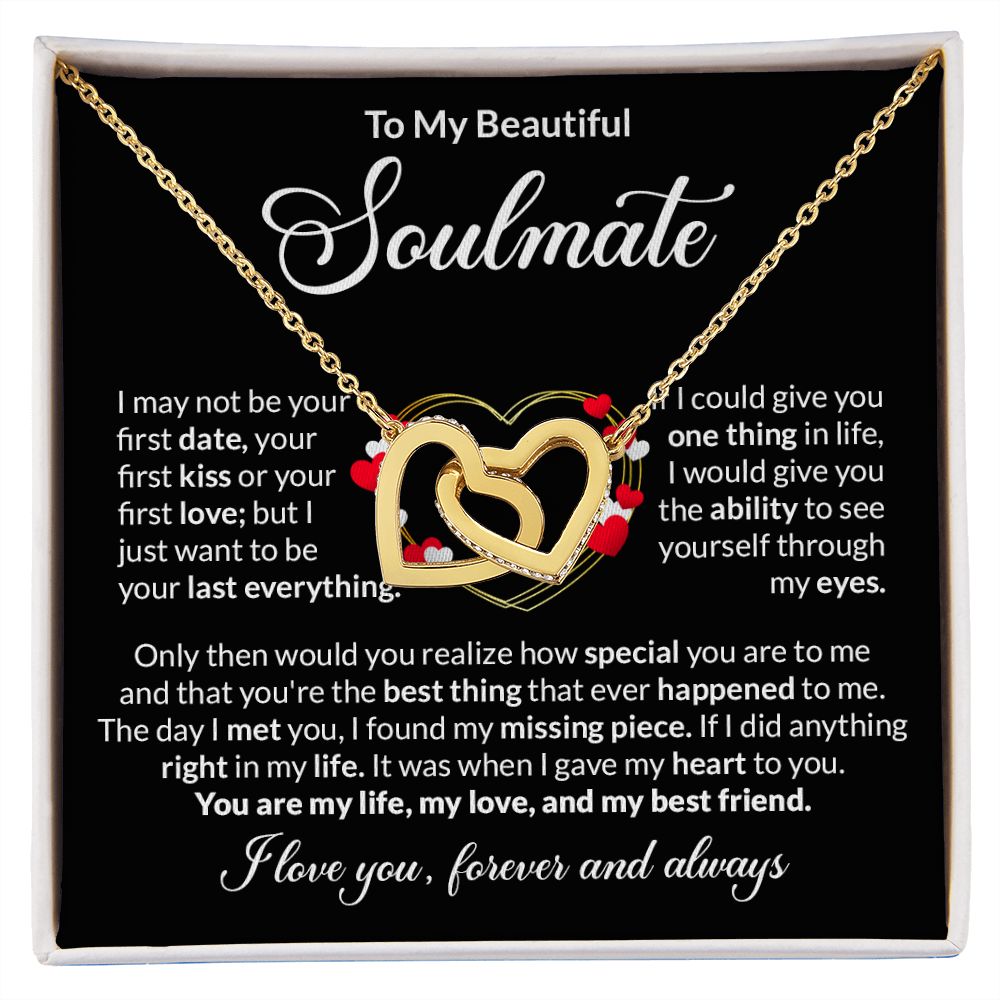Soulmate Last Everything Gold Heart Interlocking Hearts Necklace