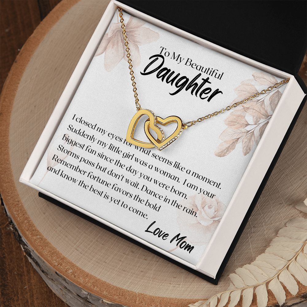 Daughter Fortune Interlocking Hearts Necklace