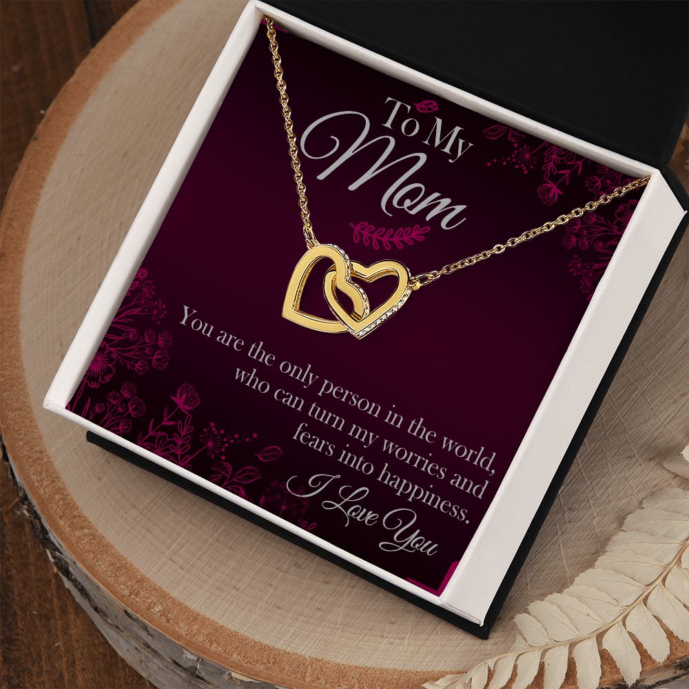 Mom You're The Only One Interlocking Hearts Necklace