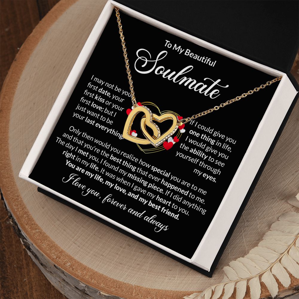Soulmate Last Everything Gold Heart Interlocking Hearts Necklace