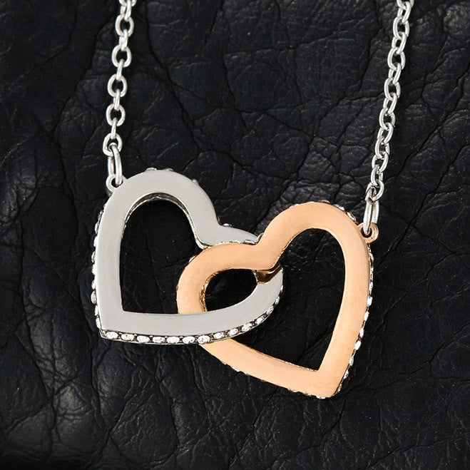 Beautiful Daughter Mom Pink / Interlocking Hearts Necklace
