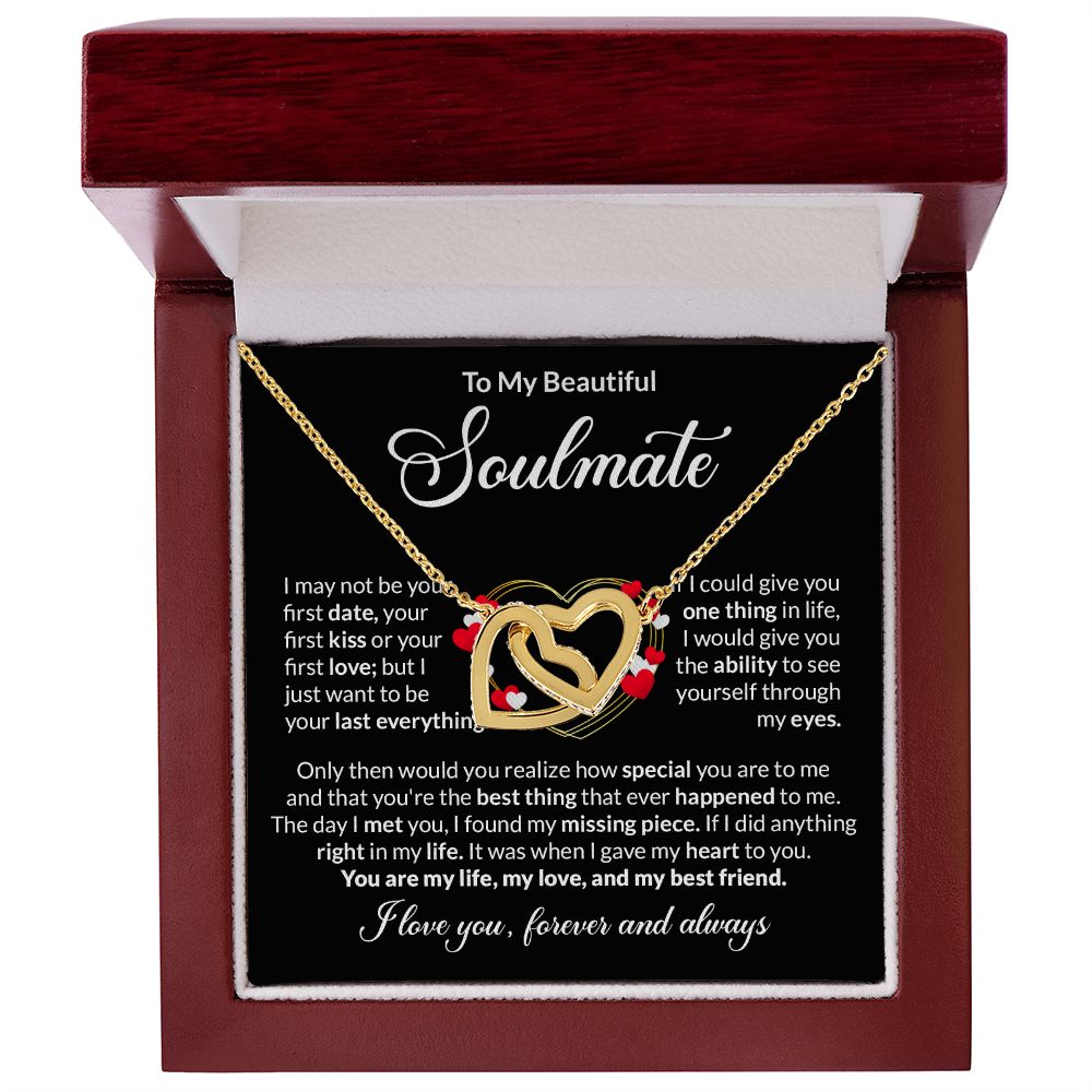 Soulmate Last Everything Gold Heart Interlocking Hearts Necklace
