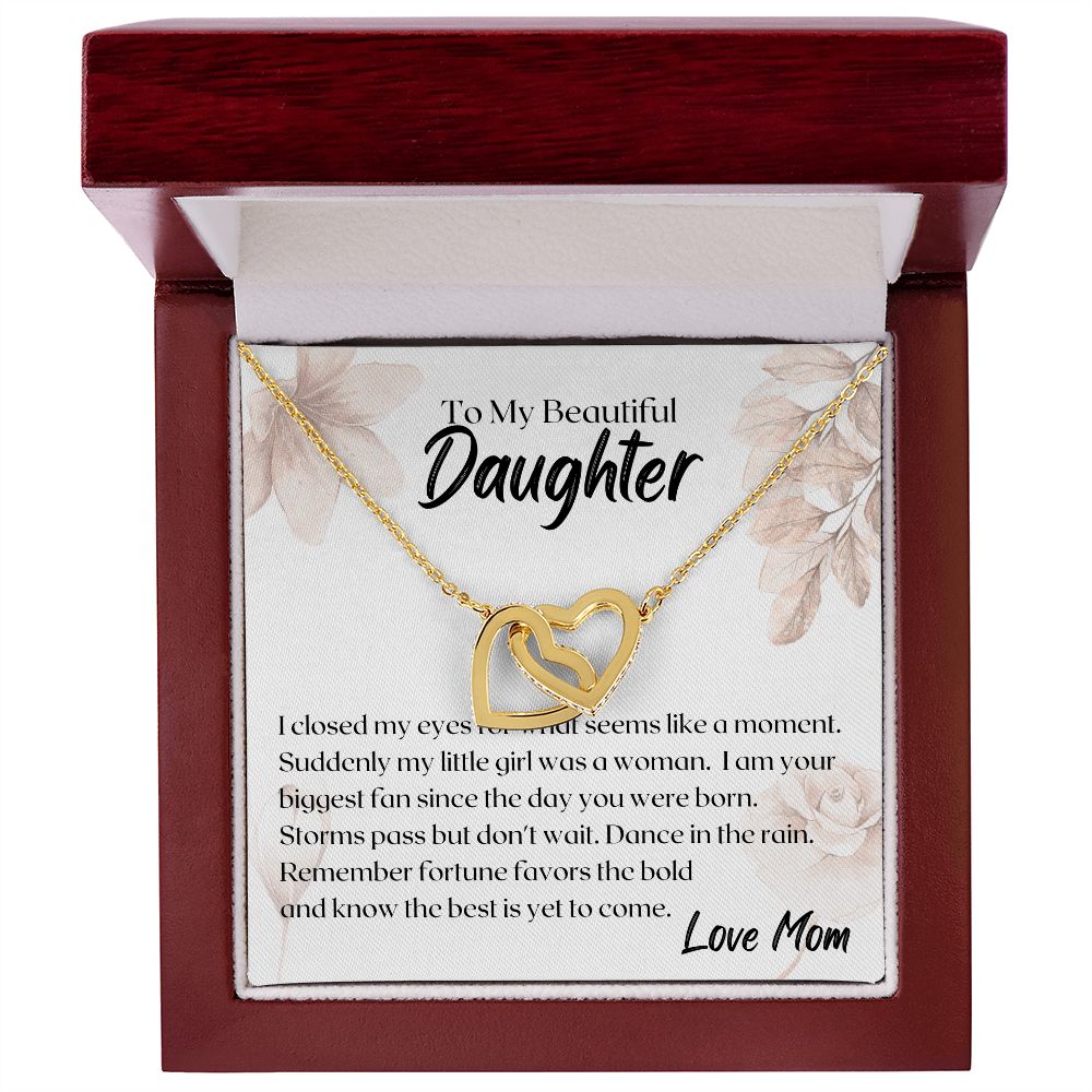 Daughter Fortune Interlocking Hearts Necklace