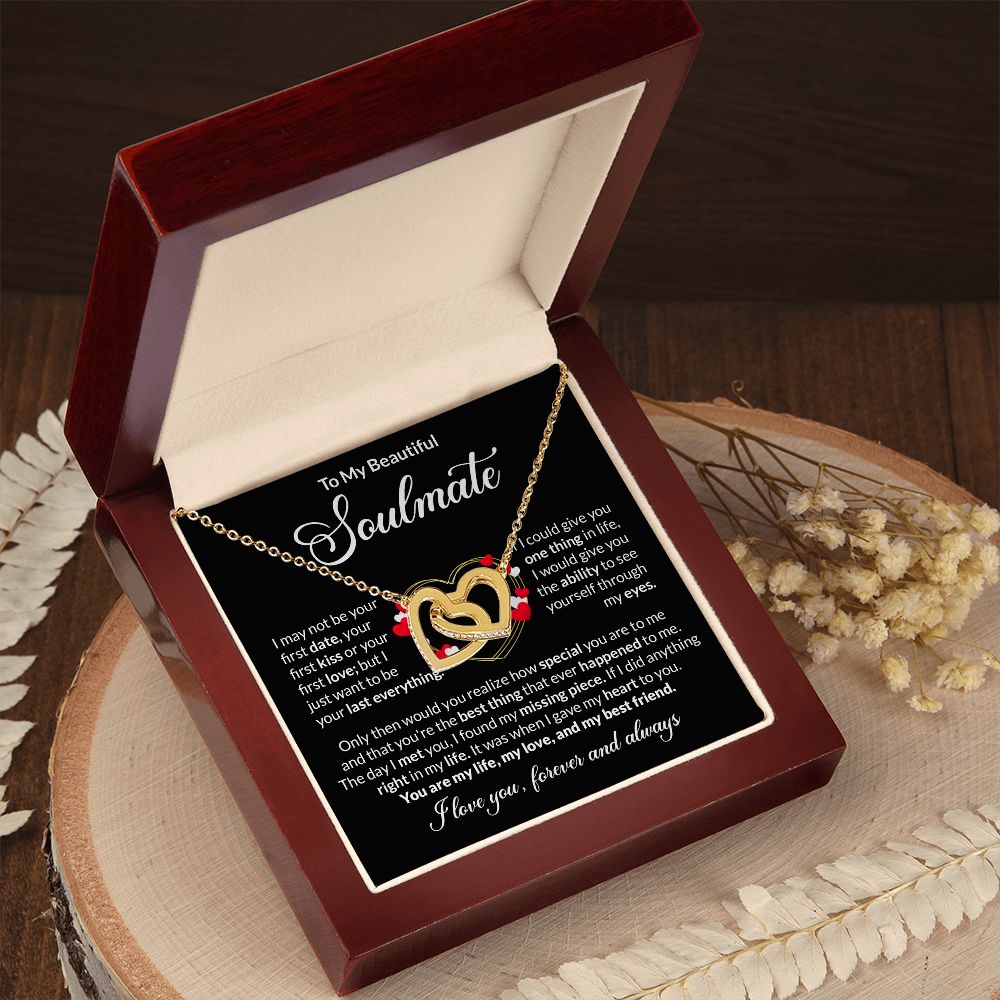 Soulmate Last Everything Gold Heart Interlocking Hearts Necklace