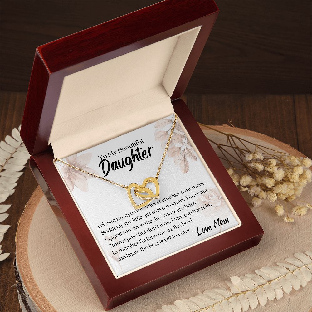 Daughter Fortune Interlocking Hearts Necklace