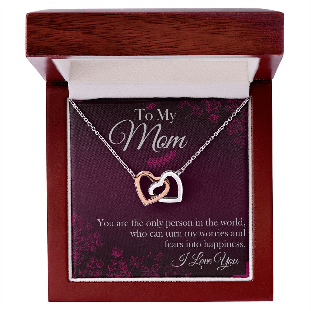 Mom You're The Only One Interlocking Hearts Necklace