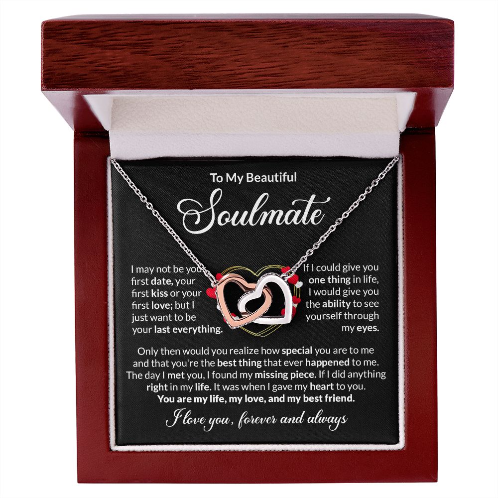 Soulmate Last Everything Gold Heart Interlocking Hearts Necklace