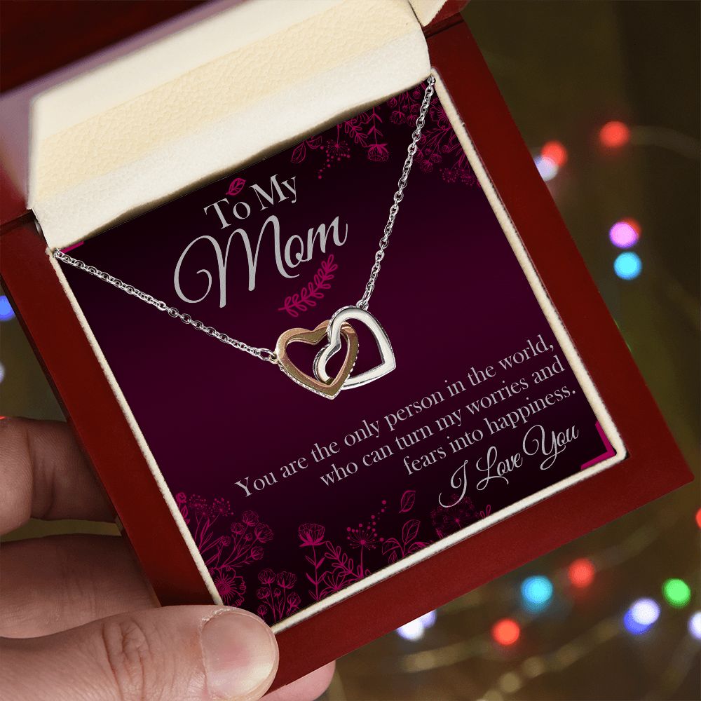 Mom You're The Only One Interlocking Hearts Necklace