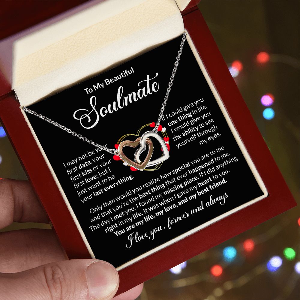 Soulmate Last Everything Gold Heart Interlocking Hearts Necklace