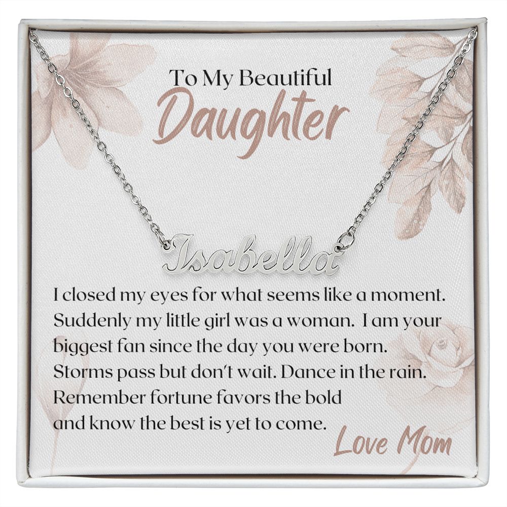 Beautiful Daughter Blush Personalized Name Necklace