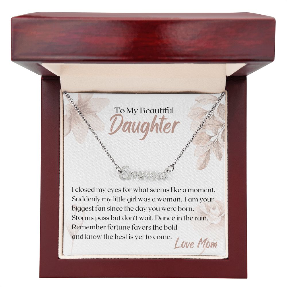 Beautiful Daughter Blush Personalized Name Necklace