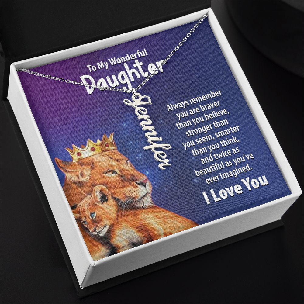 Wonderful Daughter Vertical Name Necklace