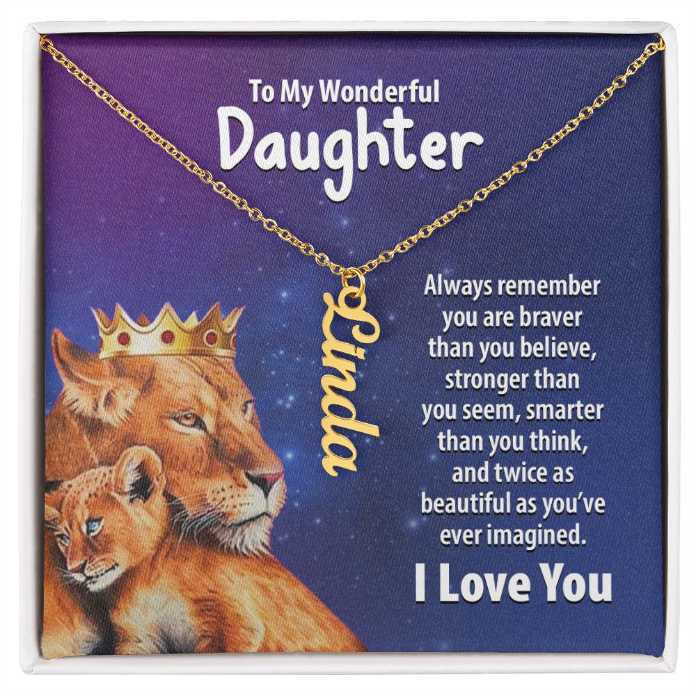 Wonderful Daughter Vertical Name Necklace